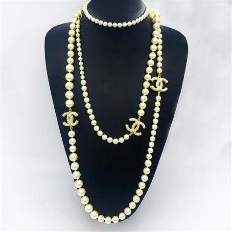 chanel pearls necklace sale|cost of Chanel pearl necklace.